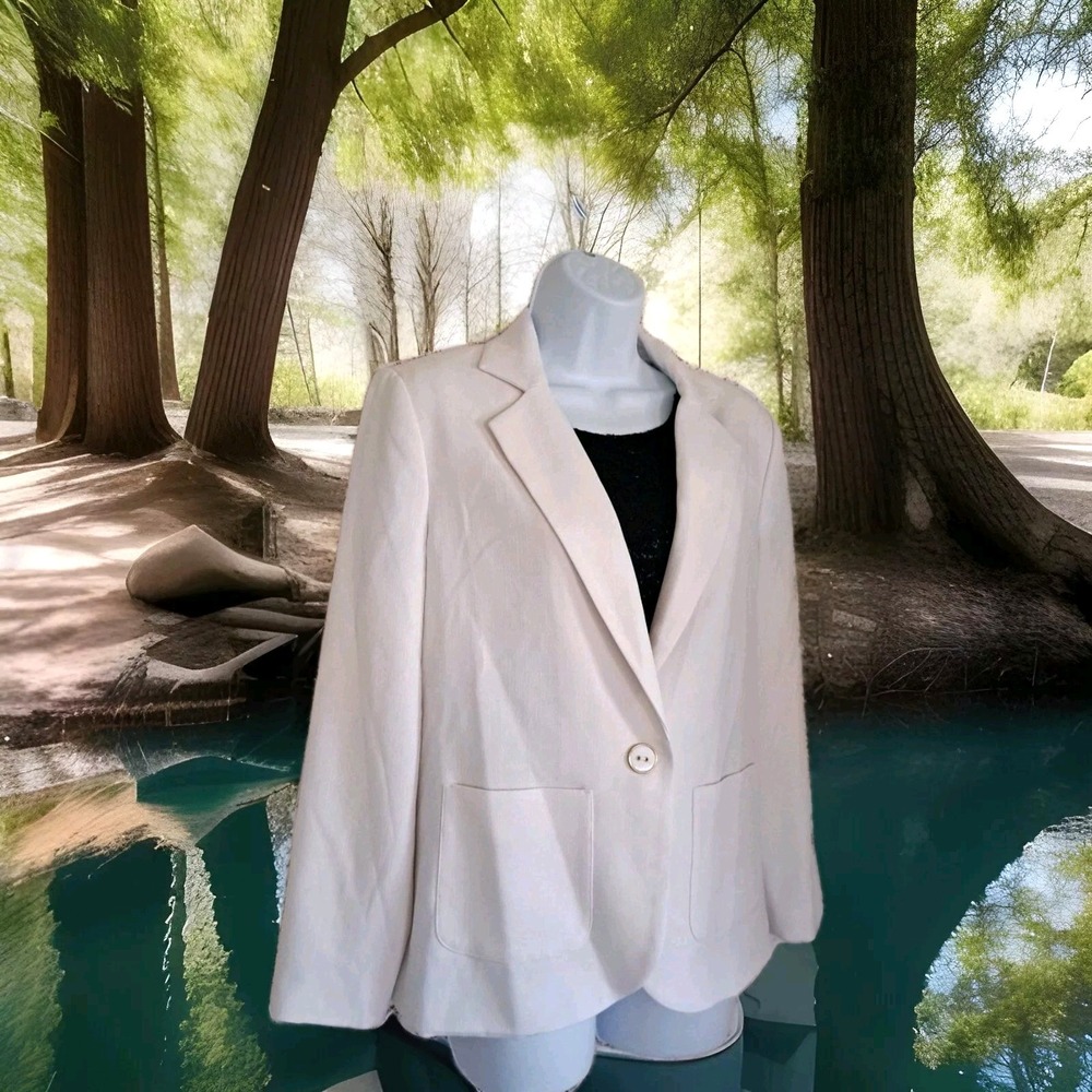 Drapers & Damons Blazer PM White Lined Pockets Business Office Professional NWOT